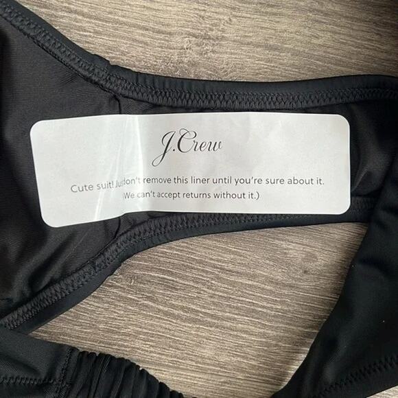 NWT J. Crew Scrunchie Strap Full Coverage Bikini Swim Bottom XL Black #3112 - Picture 10 of 14